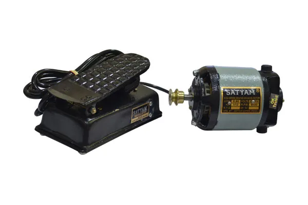 Sewing machine motor and foot pedal